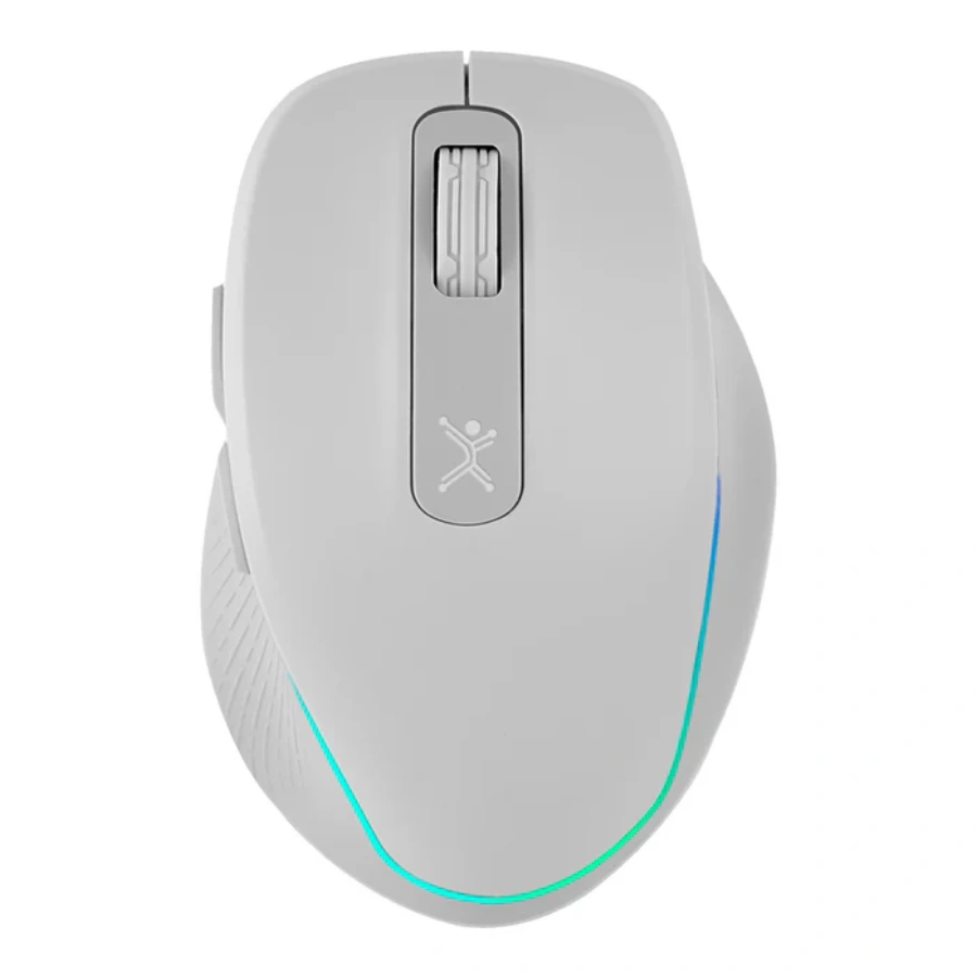 1 Mouse PERFECT CHOICE LUMIERE PRO / Inalámbrico / Ergonómico / USB / USB-C / Recargable / 1600 DPI / 6 Botones / Sensor Óptico / Iluminación / Blanco - Image 1