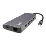 Cable Adaptador GHIA ADAP-20 / Multipuerto 8 En 1 / USB-A, HDMI, RJ45, USB-C, Micro SD, SD / Portátil / Gris
