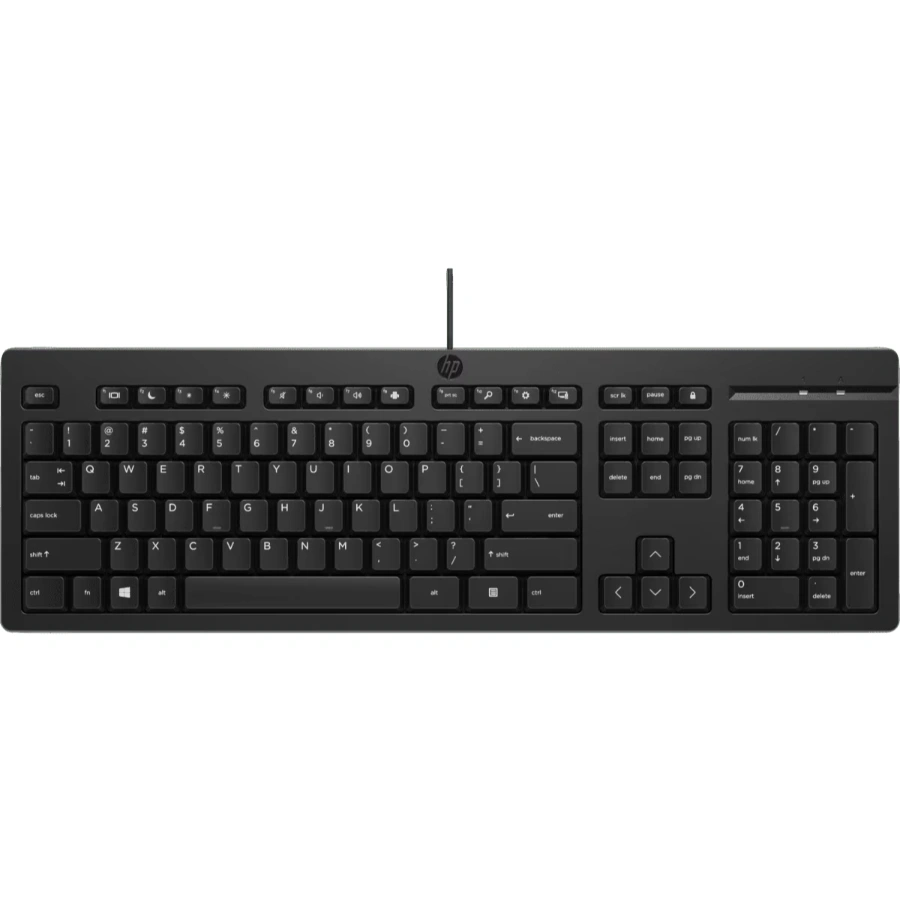 1 Teclado HP 125 / Alámbrico / USB / Teclas Multimedia / Cable 1.8 M / Ingés / LEDs Indicadores / Color Negro - Image 1