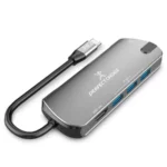 Hub USB PERFECT CHOICE PC-101246 / USB-C A HDMI, X3 USB-A 3.0, X1 USB-C / Portátil / Color Gris