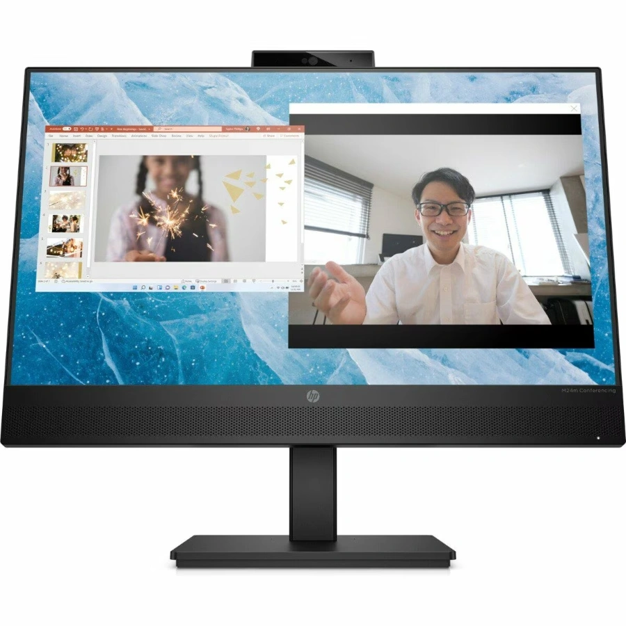 2 Monitor Profesional HP M24M / 23.8" / 1920 X 1080 / 75Hz / Panel IPS / 5MS / HDMI, DP / USB TIPO C / Cámara 5MP / Bocinas Integradas / Montaje VESA / Ideal Para Videoconferencias / Negro - Image 1