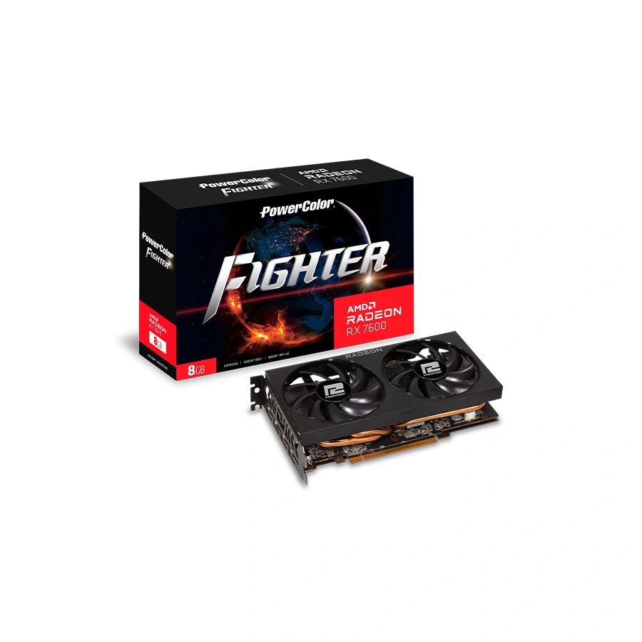 6 Tarjeta De Video POWERCOLOR FIGHTER RX7600 / 8GB GDDR6 / 128 Bits / Procesadores De Stream 2048 / X1 HDMI, X3 DP / PCI Express 4.0 x8 / X1 8 Pin - Image 1
