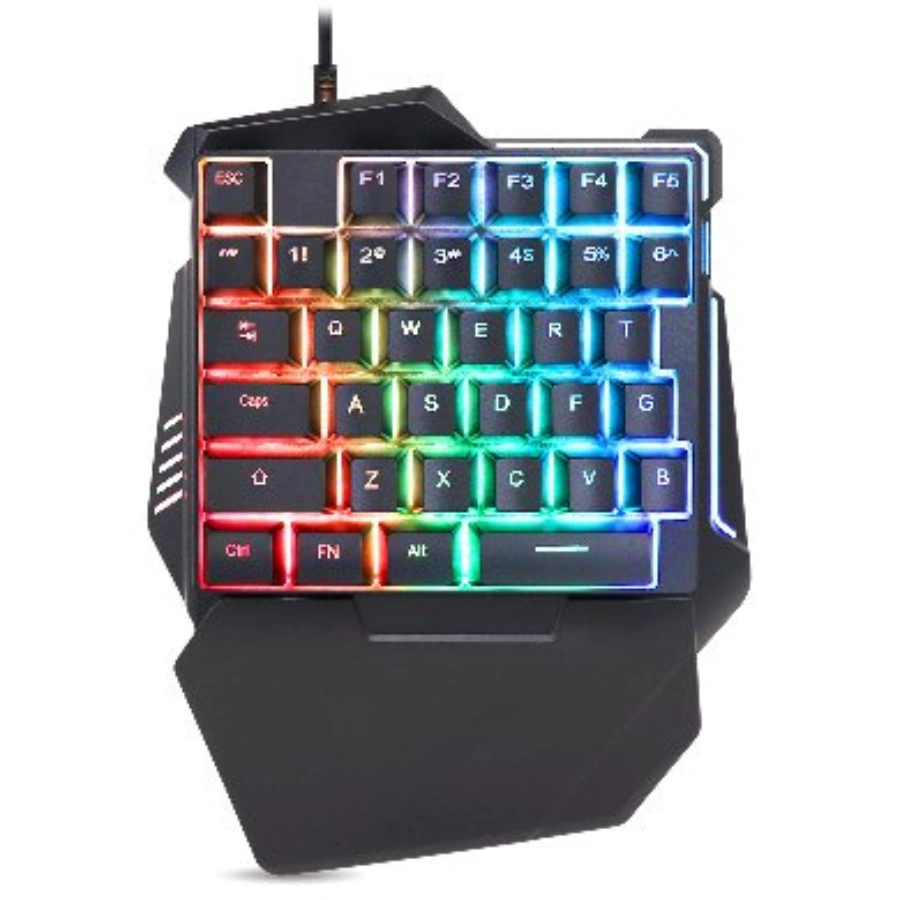 CP-BROBOTIX-567892-8283e7 Teclado Gamer BROTOTIX Una Mano / LED RGB / Alámbrico / USB / Español / Color Negro - Image 1