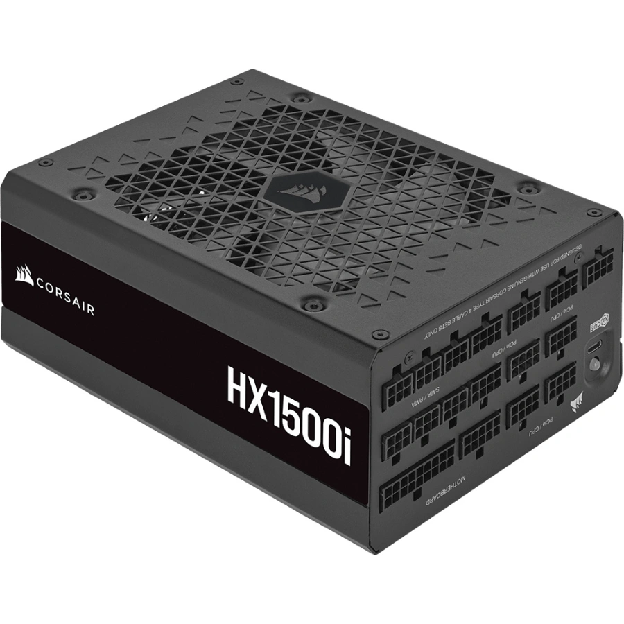 CP-CORSAIR-CP-9020261-NA-bcd33a Fuente De Poder CORSAIR HX1500I / 1500W / 80 Plus Platinum / Full Modular / ATX 24 Pin / Cpu 4+4 / Pci-E 6+2 / Sata / Molex / Negro - Image 1
