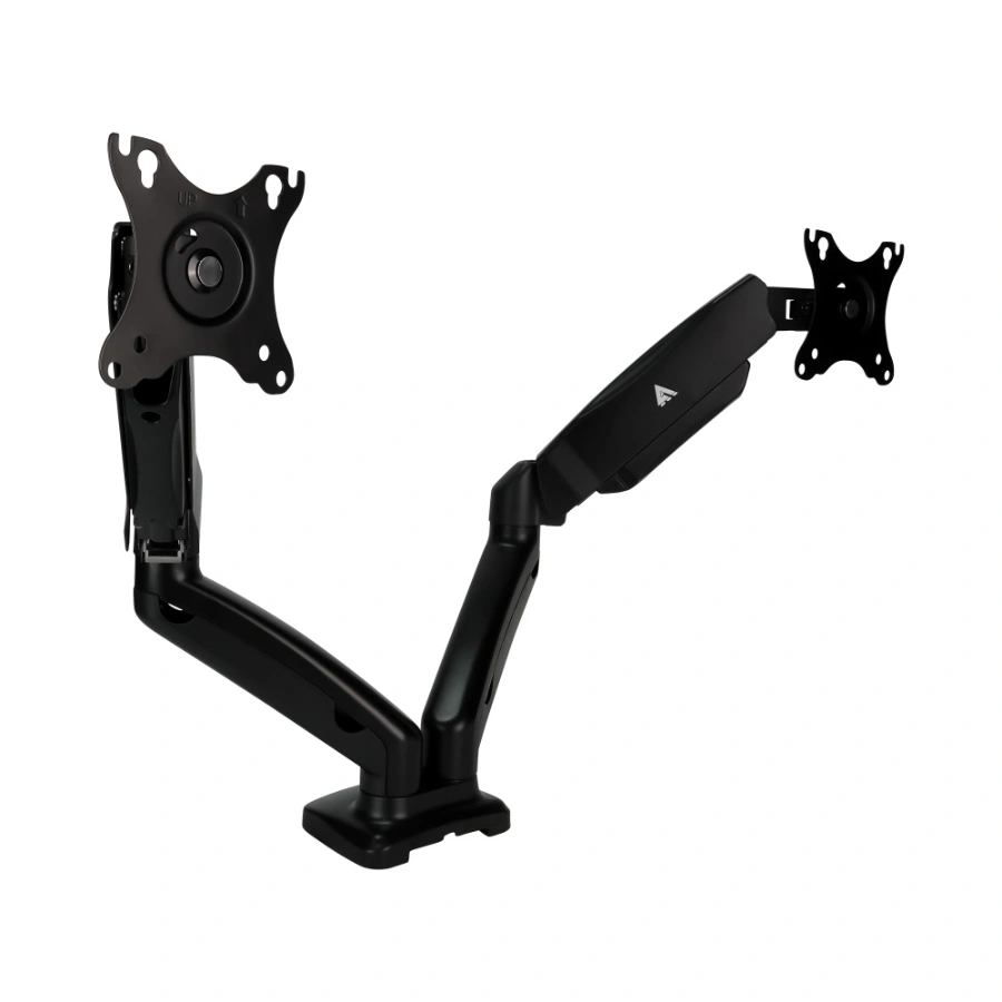 CP-GAMEFACTOR-MAG600-1f6b88 Soporte GAME FACTOR MAG600 / Para 2 Monitores / VESA / Hasta 27 Pulg / Inclinación -45° A 45° / Capacidad 6.5 Kg / Negro - Image 1