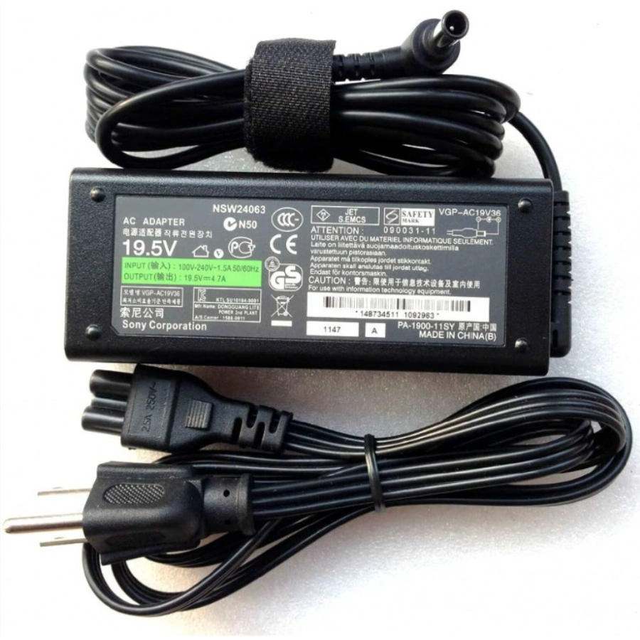 CP-GENERICO-AC-SONYVAIO-345d56 Cargador Para Laptop GENERICO / 90 W / 240 V / Para Laptop AC-SONY VAIO / Negro - Image 1