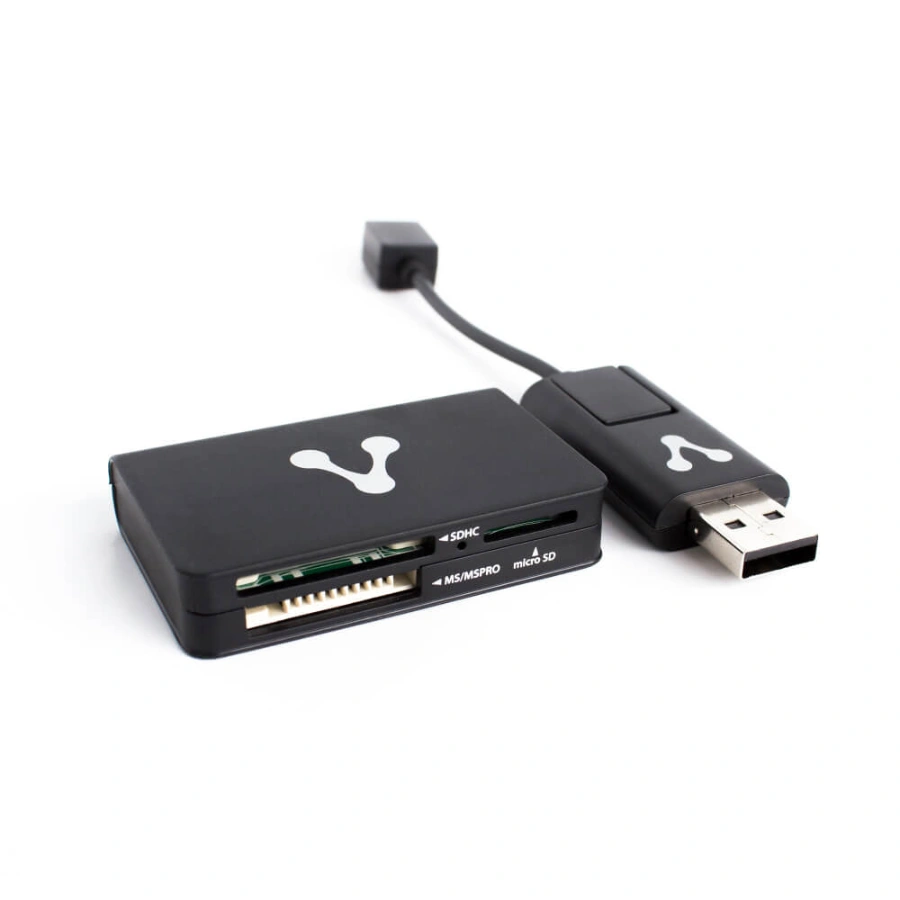 CR-300-BK-3 Lector De Memorias VORAGO CR-300 / Cable USB a Micro USB / 56 x 35 x 11mm / Soporta SD, SD HC, SD XC, MS PRO - Image 1