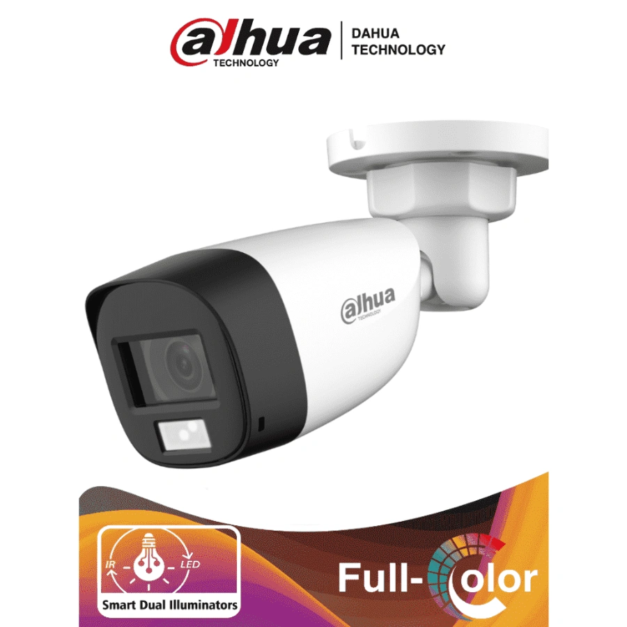 Camara-con-Iluminador-Dual-Inteligente-Dahua-HAC-HFW1500CL-IL-A Cámara De Vigilancia DAHUA DH-HAC-HFW1500CLN-IL-A / 5Mp / 2880X1620 Pixeles / IR 20Mts / Full Color / Micrófono / Para Exterior E Interior / IP 67 / Blanco - Image 1