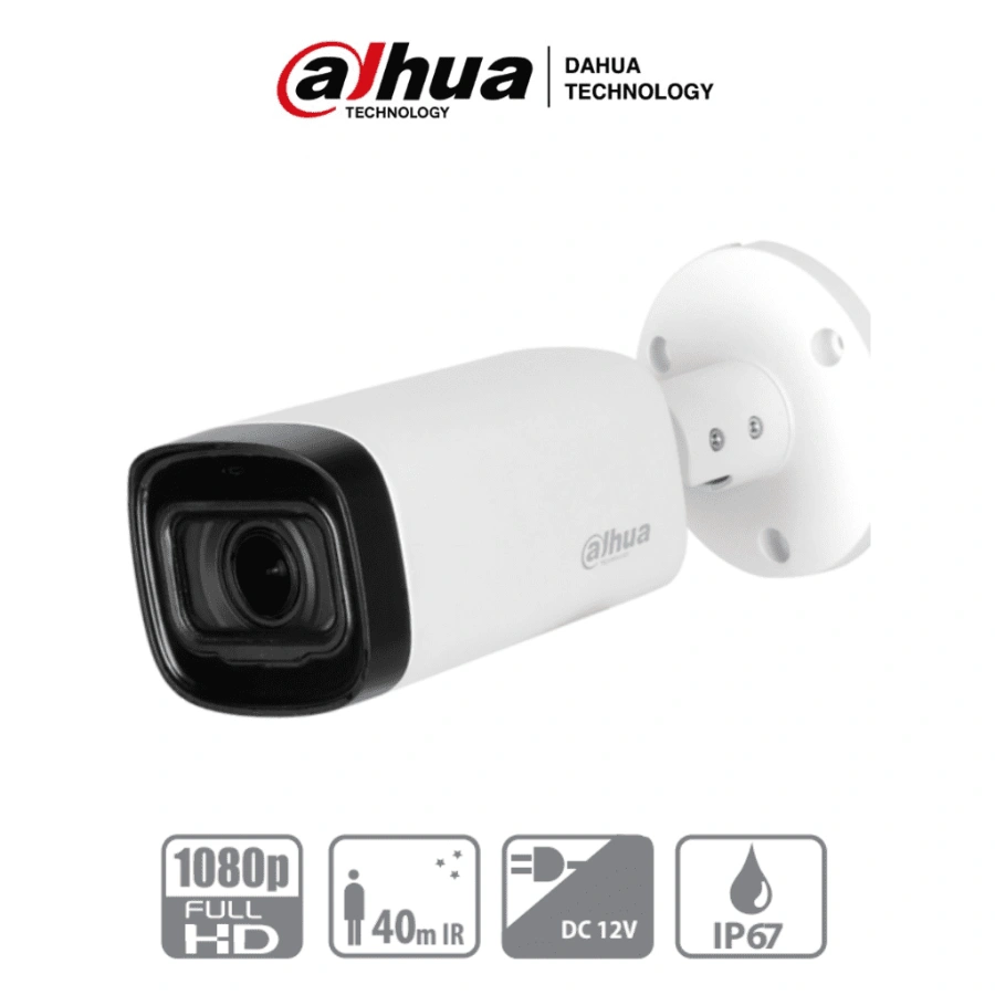 Camara-de-seguridad-dahua-modelo-B4A21-VF Cámara De Vigilancia DAHUA Tipo Bala HDCVI / 2Mp / Full HD / Lente Varifocal De 2.7mm, 12mm / Ir De 30Mts / Para Exterior IP67 / Blanco - Image 1