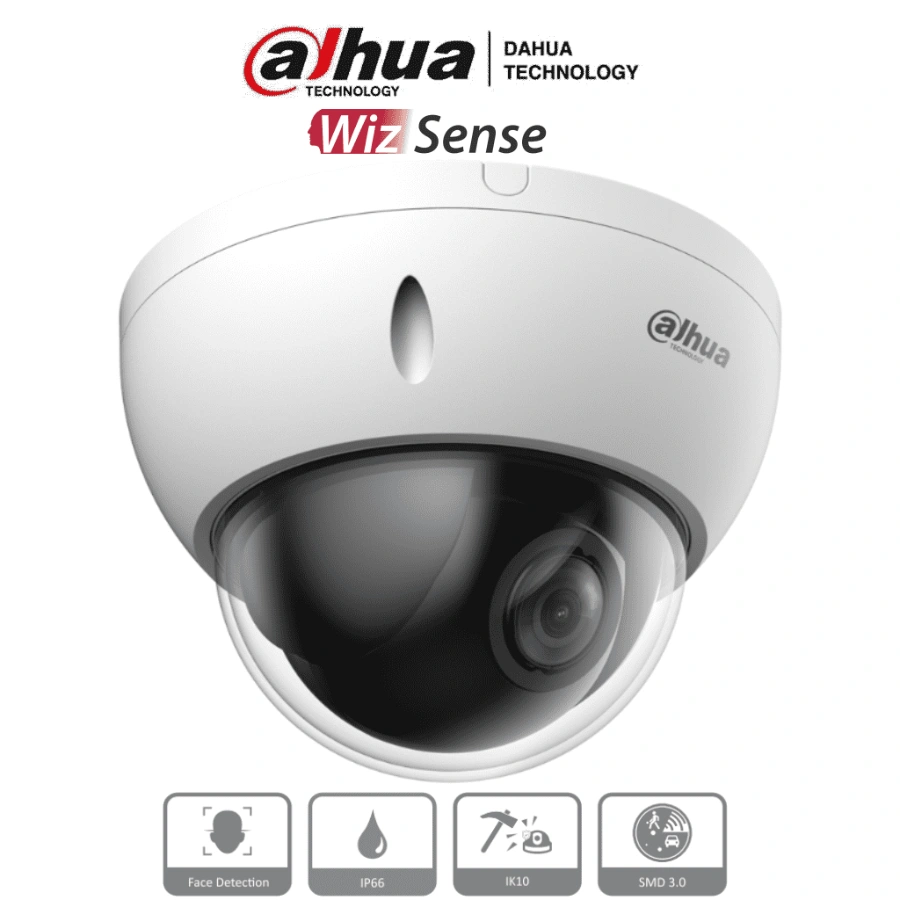 DAHUA-DH-SD22204DB-GNY-Camara-IP-PTZ-2-MP-4X Cámara De Vigilancia DAHUA DH-SD22204DB-GNY / 2Mp / 1920X1080 Pixeles / IR 30Mts / Zoom Óptico X4 / Detección de Rostros / Para Exterior E Interior / Antivandalica / IP 66 / SD Hasta 512 GB / Blanco - Image 1