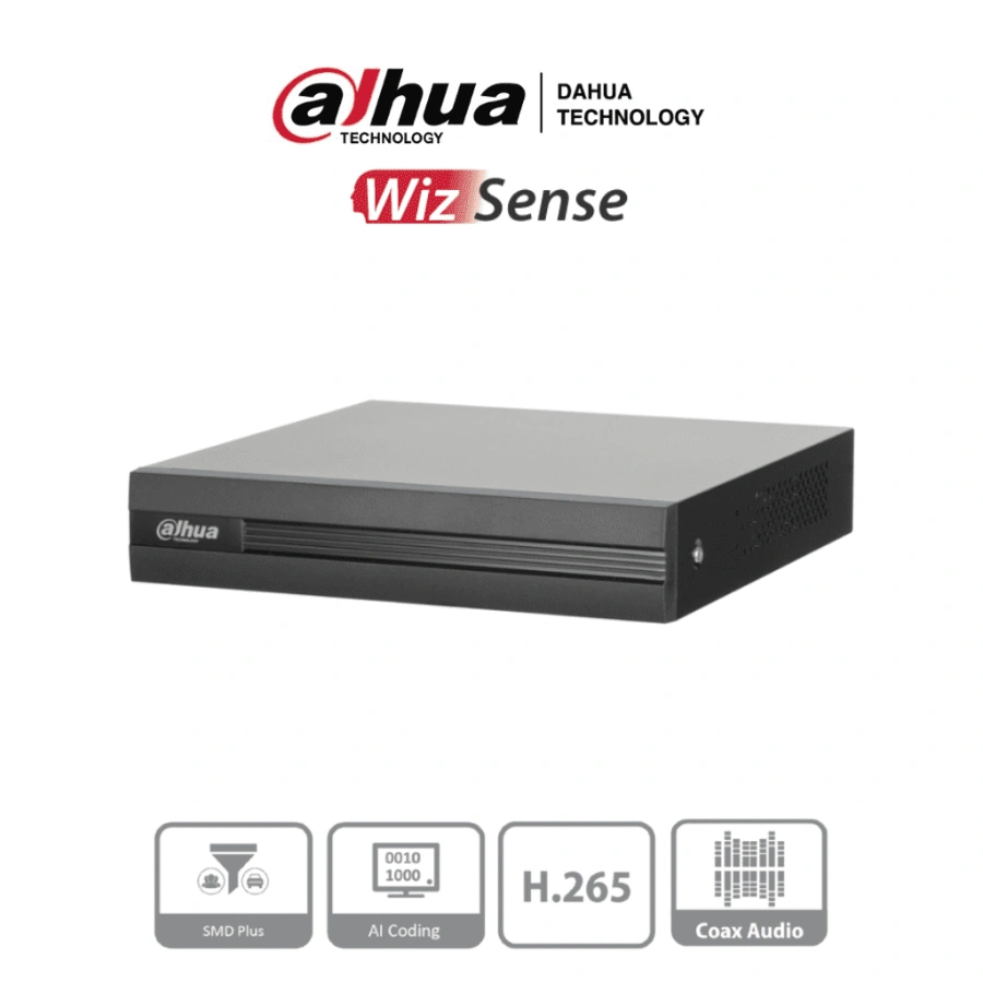 Grabador-de-seguridad-dahua-XVR1B08H-I DVR DAHUA XVR1B08H-I / 8 Canales, 12 Canales IP / 6 MP / H.265+ / 1 Bahía HDD Hasta 6TB / Búsqueda Inteligente De Personas Y Vehículos / HDMI, VGA, RJ-45, USB / Negro - Image 1