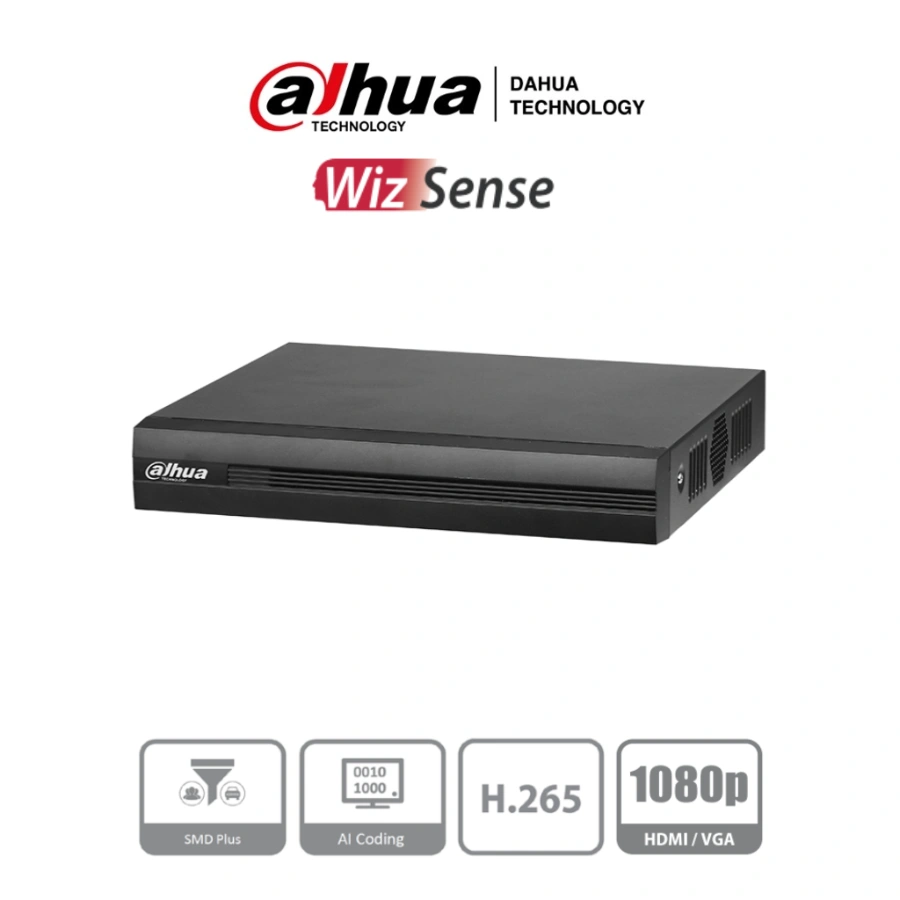 Grabador-inteligente-para-videovigilancia-DH-XVR1B16-I DVR DAHUA XVR1B16-I / 18 canales IP, 8 Canales Con SMD Plus / 6 MP / H.265+ / Hasta 4K / 1 Bahía HDD Hasta 16TB / Búsqueda Inteligente De Personas Y Vehículos / HDMI, VGA, RJ45, USB / Negro - Image 1