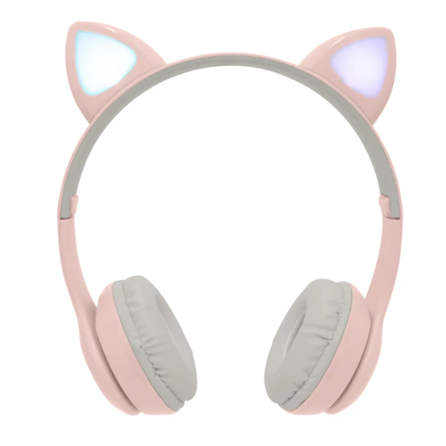PC-116998_04_700x Diadema PERFECT CHOICE Catto / Inalámbrica / Bluetooth / Conector USB Tipo Micro / Con Luz LED / Para Niños / Rosa - Image 1