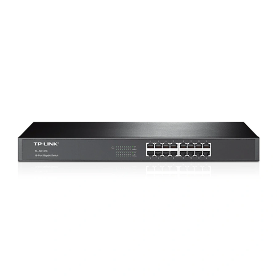 TL-SG1016 Switch TP-LINK TL-SG1016 / 16 Puertos Fast Ethernet 10/100/1000 Mbps / Tasa De Reenvío De Paquetes 23.8 Mbps / Color Gris - Image 1