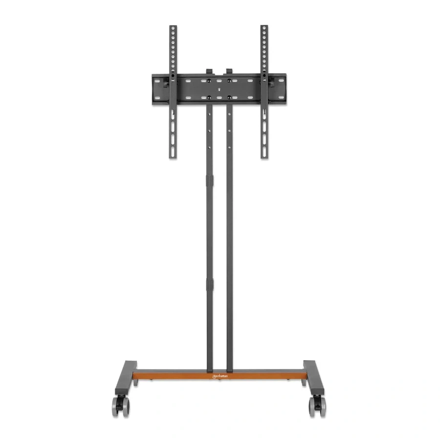 compact-height-adjustable-tv-cart-stand-462068-3_1024x1024@2x Soporte Tipo Carro MANHATTAN 462068 / VESA / Para Pantalla 34"-55"/ Hasta 34kg / Con Ruedas/Movible / Inclinación Ajustable +/-10° / Acero / Negro - Image 1