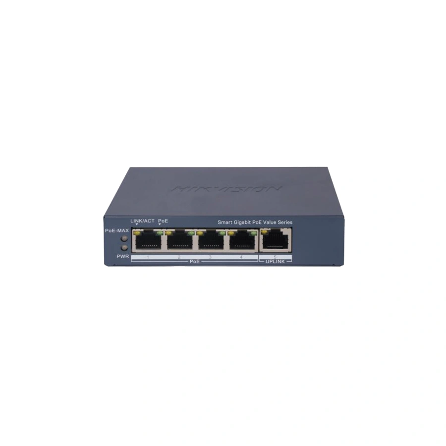 ds-3e1505p-eim Switch HIKVISION Administrable / 4 Puertos Fast Ethernet 10/100/1000 Mbps / 45 W / Tasa De Reenvío De Paquetes 7.44 Mbps / Color Gris - Image 1