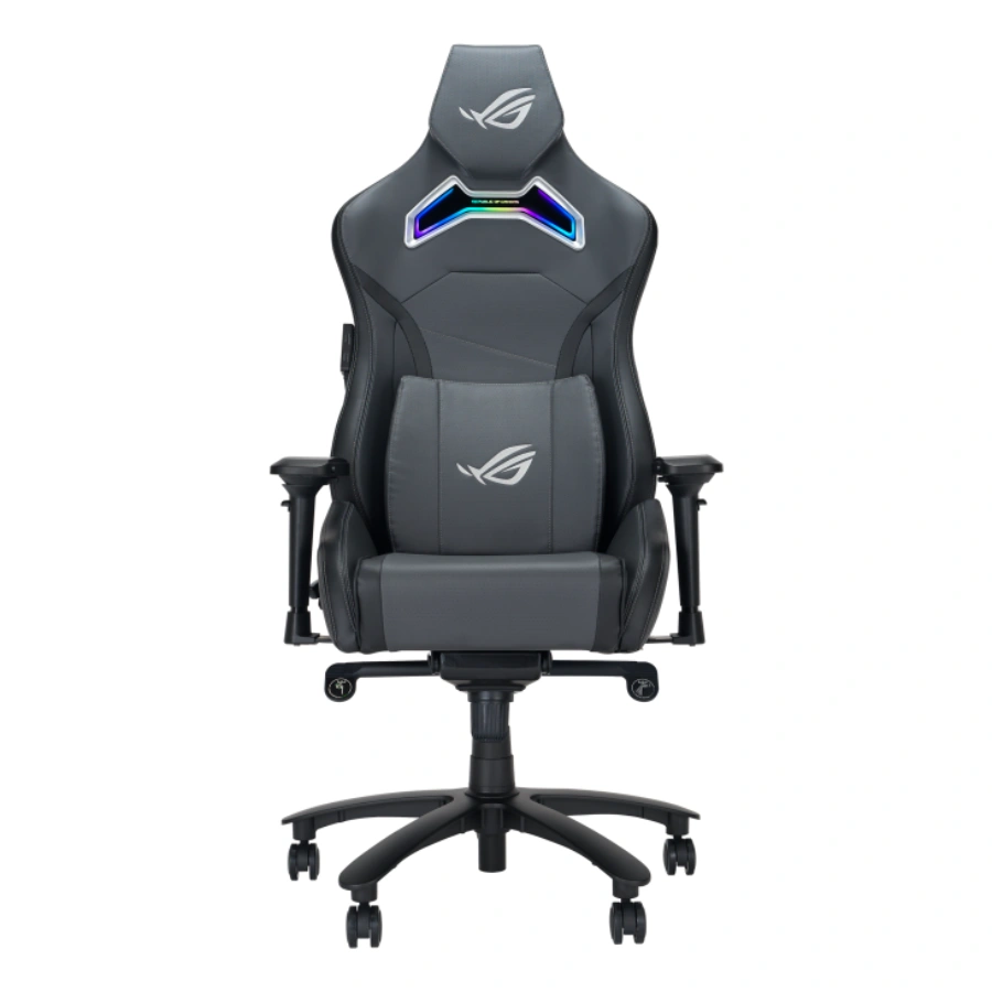 h732 Silla Gaming ASUS Carro ROG X / Aura RGB / Reposabrazos Ajustable 4D / Mecanismo De Inclinación / Hasta 136KG / Gris - Image 1