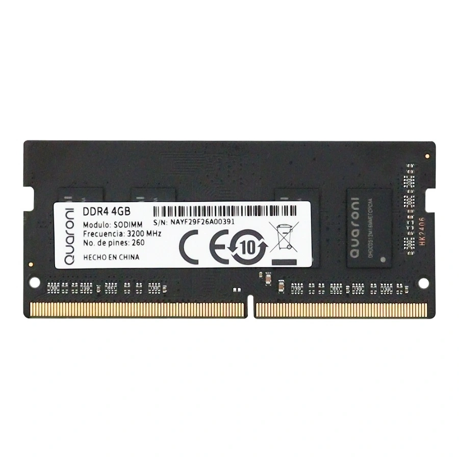 img_large Memoria RAM QUARONI R44S32 / 4GB / DDR4 3200MHz / Para Laptop / CL19 / 1.2V / SODIMM / Negro - Image 1
