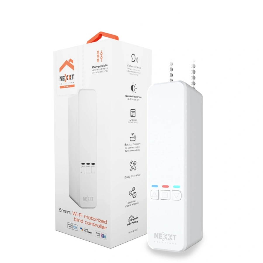 1 Controlador De Persianas Inteligente NEXXT NHA-B100 / Wi-Fi / Funciona Con Alexa, Siri Y Asistente De Google / Motorizado / Batería De Respaldo / Fácil De Instalar / Color Blanco - Image 1