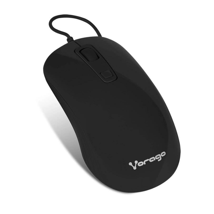 1 Mouse VORAGO MO-102 / Alámbrico / Interfaz USB-A / 1600 DPI / Cable 1.5 M / Ergonómico / 4 Botones / Color Negro - Image 1