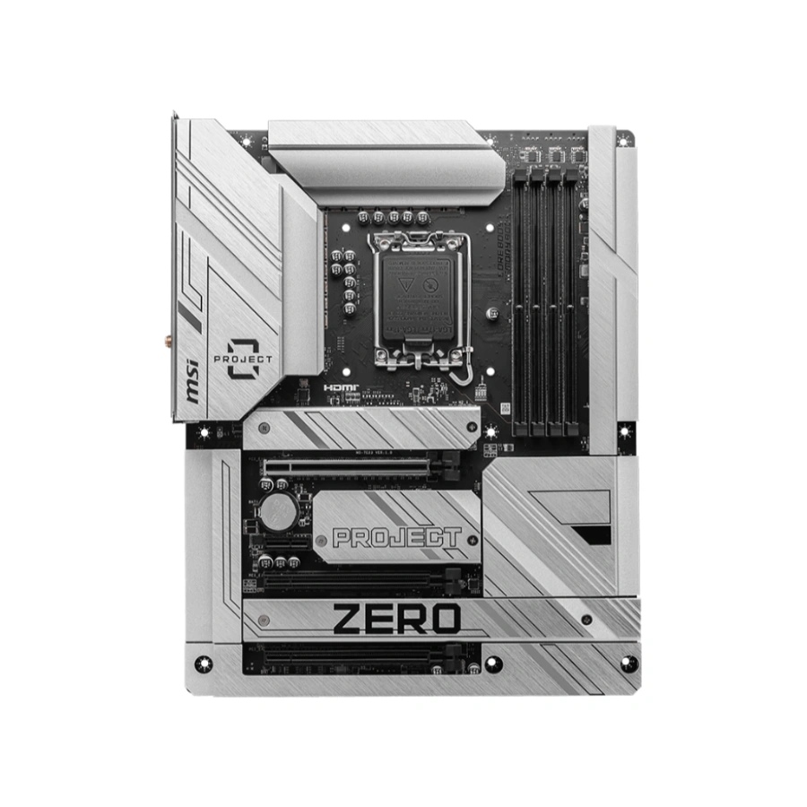 1024 (1) Tarjeta Madre MSI Z790 PROJECT ZERO / ATX / Intel LGA1700 / X4 256 GB DDR5 7200 MHz / 3 Ranuras PCI-E x16 / HDMI, USB 2.0 USB-C, 3.5 MM, RJ-45 / Wifi 7/ Negro-Gris - Image 1