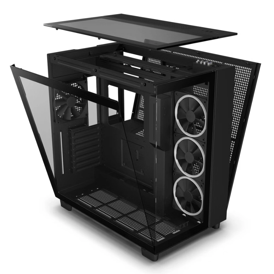 1672294382-h9-elite-open-black Gabinete NZXT H9 Élite / Torre Media / ATX / Ventana Lateral Cristal Templado / Incluye 4 Ventiladores / USB 3.2, USB-C 3.2, 3.5mm / Negro - Image 1