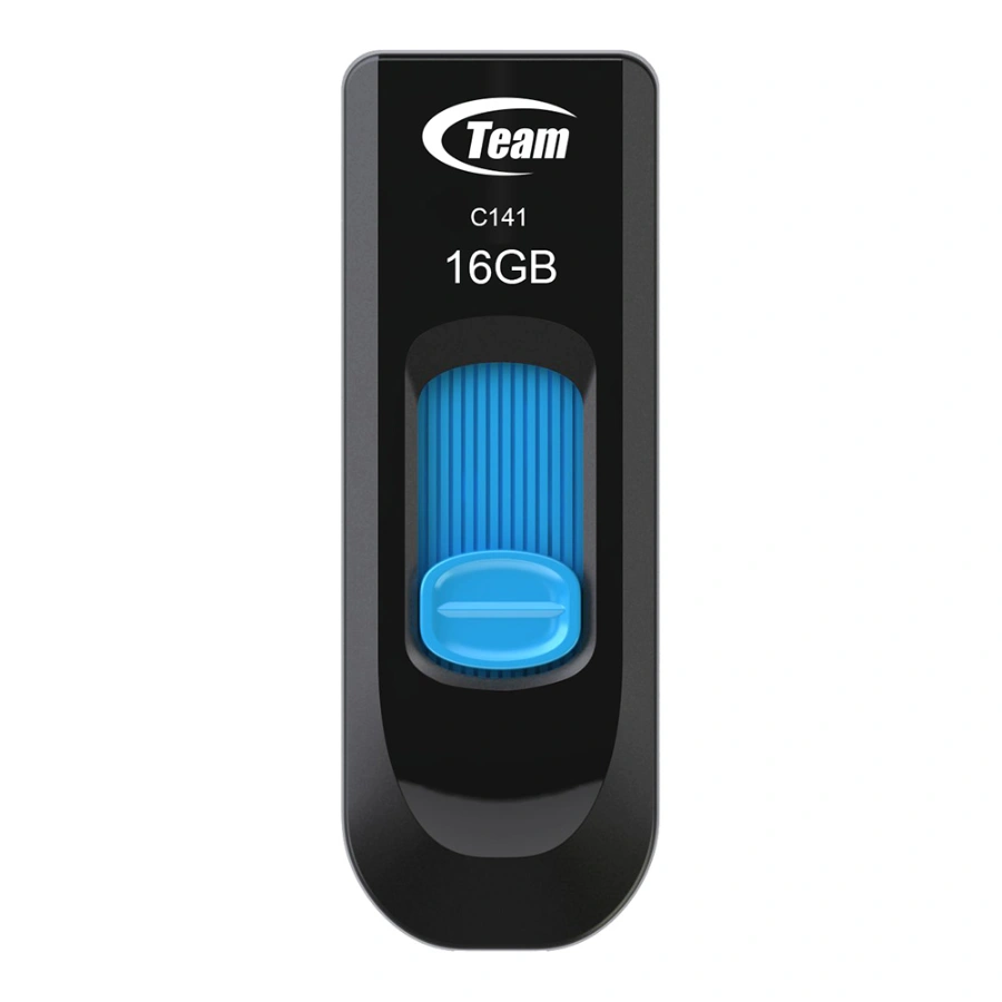 16gb_01 Memoria USB TEAMGROUP C141 / 16GB / USB 2.0 / Deslizante / Sin Tapa / Color Negro-Azul - Image 1