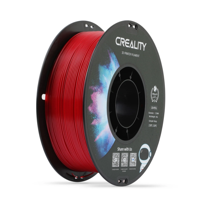 CP-CREALITY-3301030038-799977 Filamento CREALITY CR-PETG / 1.75 MM / Para Impresoras 3D / 1KG / Compatibilidad FDM / Color Rojo - Image 1