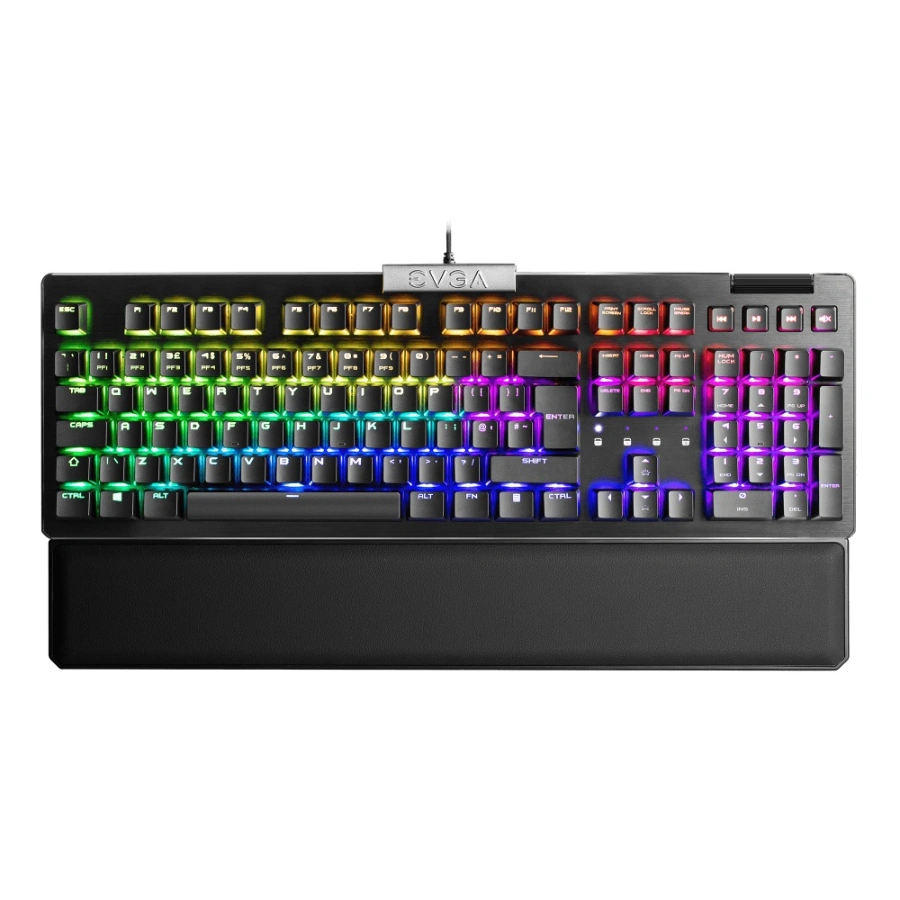 CP-EVGA-821-W1-15SP-K2-1 Teclado Gamer EVGA Z15 RGB / Alámbrico / Mecánico / Switch Kailh Speed Silver / 3.5 mm / Cable USB Trenzado / 2M / 4 LED Indicadores / Español / Color Negro - Image 1