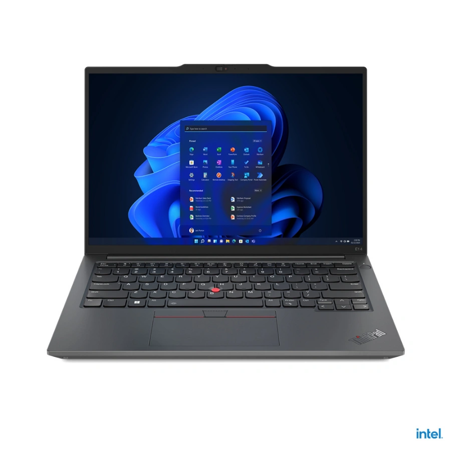 CP-LENOVO-21JL000ALM-82cb60 Laptop LENOVO ThinkPad E14 5ta Gen / 14″ IPS / Intel® Core™ i7-1355U / Memoria RAM 16GB DDR4 3200 MHz / Almacenamiento 512GB SSD M.2 / USB, USB-C, HDMI, RJ45, 3.5 MM / Windows 11 Pro 64 / Español / Color Negro - Image 1