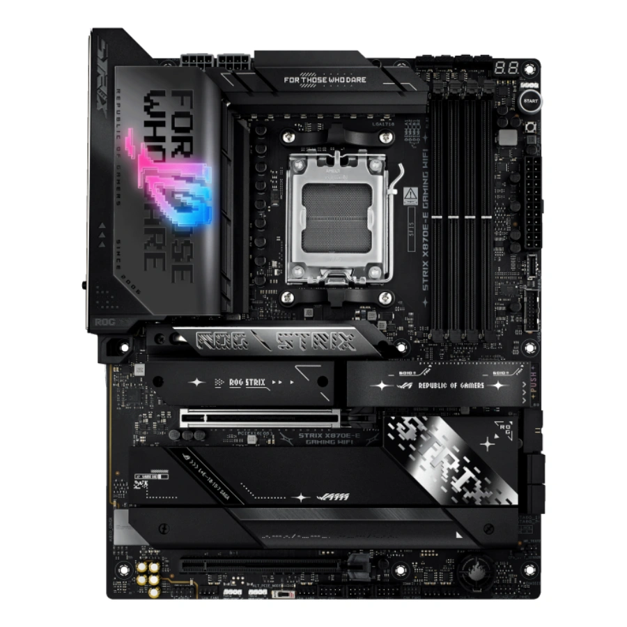 h732 Tarjeta Madre ASUS ROG STRIX X870E-EGAMING / ATX / AM5 / 192 GB X4 DDR5 8000 MHz, Expo / X4 SATA / X1 HDMI, DP, X2 USB, USB-C, 3.5 MM, RJ-45 / Wi-Fi 7 / Aura Sync / Negro - Image 1