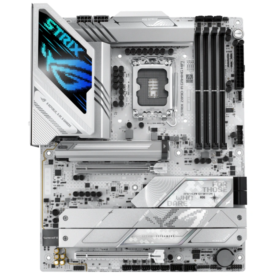 h732 Tarjeta Madre ASUS ROG STRIX Z890-A GAMING WIFI / ATX / Intel LGA1851 / 192 GB X4 DDR5, XMP / SATA / HDMI, DP, USB, USB-C, 3.5 MM, RJ-45 / Blanco - Image 1