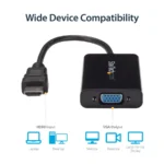 Cable Convertidor STARTECH HD2VGAA2 / HDMI A VGA / Macho A Hembra / Portátil / Negro - Image 4