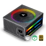Fuente De Poder GAME FACTOR PSG1050 ARGB – 1050W, Conexión Modular, Certificación 80 Plus Gold, 20+4Pin, CPU 4+4, Pci-E 6+2, PCIe 5.0 12+4, Sata, Molex - Negro