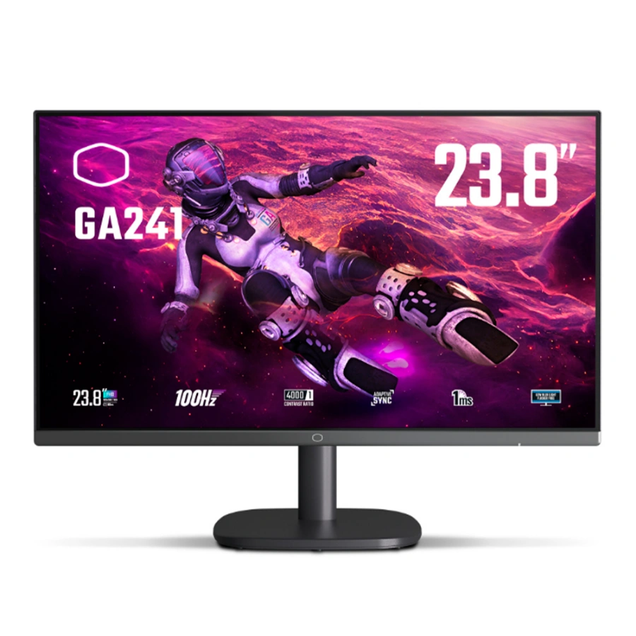 c0e9c16e46061295cc61f6810f131643 Monitor Gamer COOLER MASTER 23.8" GA241 - 1920*1080 FHD, 100HZ, Panel VA,1ms, Vga, Hdmi, 3.5mm, Color Negro - Image 1