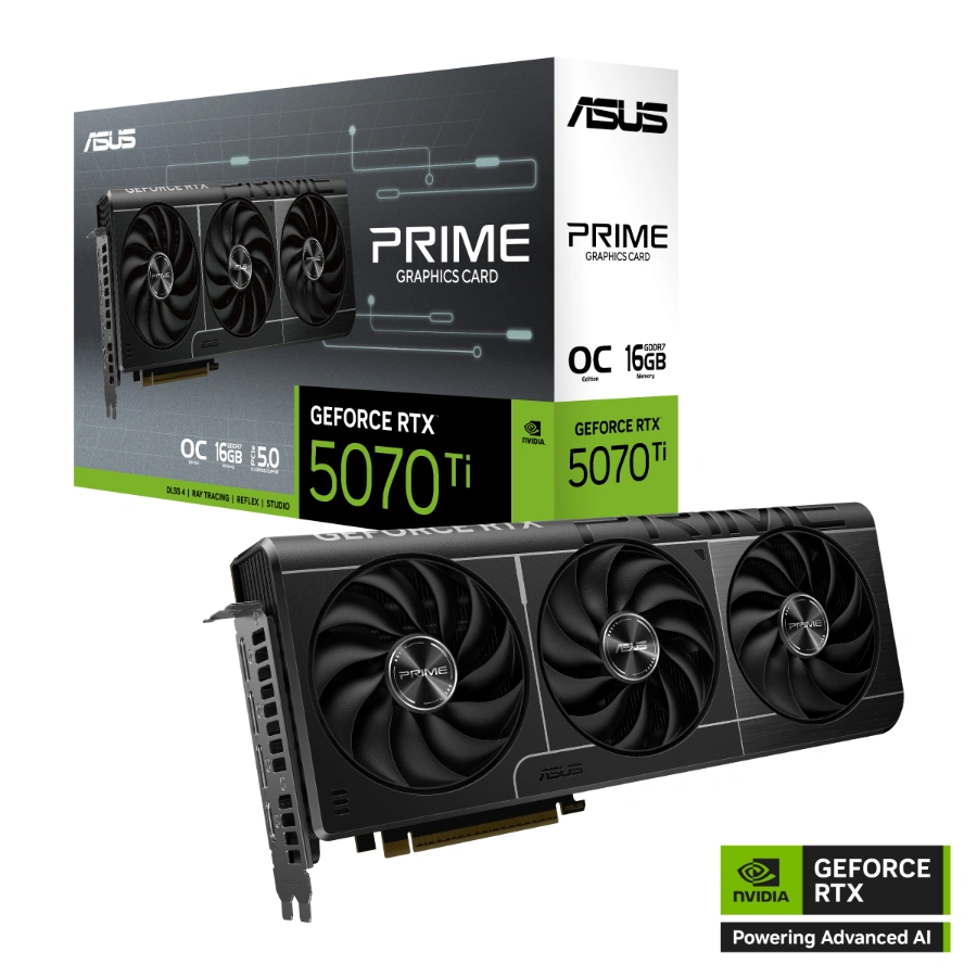 descarga (11) Tarjeta de Video ASUS PRIME GeForce RTX 5070Ti OC Edition - 16GB GDDR7, 256-bit, DisplayPort x3, HDMI, 1432 TOPs, 2527MHz, 16-pin - Image 1