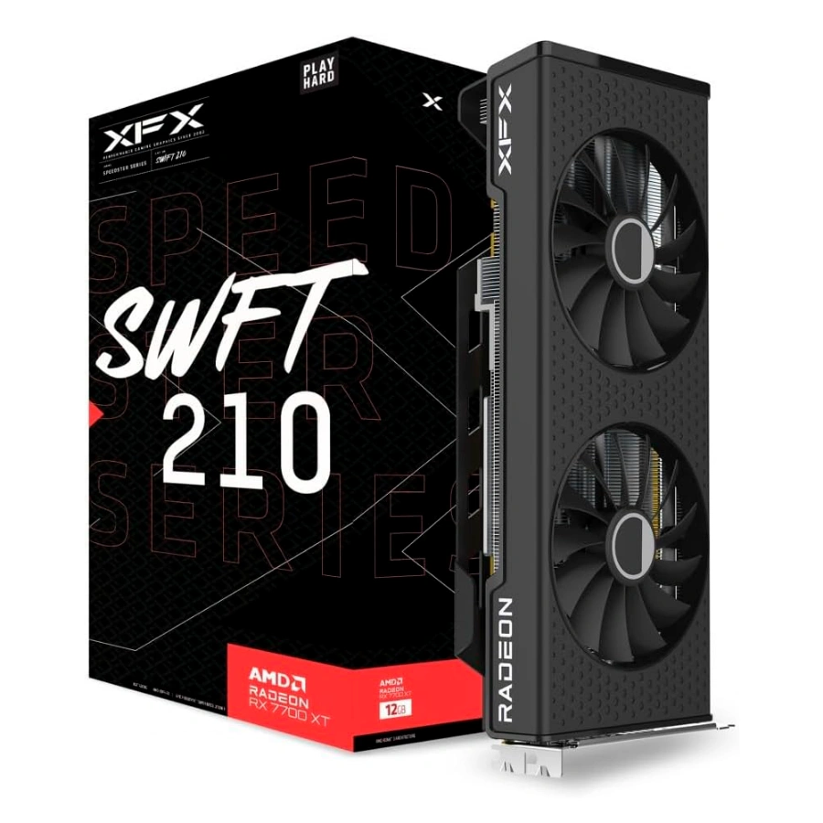 2ae8b403e252ac4a57727609b258fc22 Tarjeta De Video XFX SPEEDSTER SWFT 210 RADEON RX 7700 XT - 12GB GDDR6, 192 Bits, PCI Express 4.0, X2 8 Pin - Boost 2544 MHz - Image 1