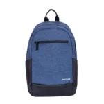 Mochila TECH ZONE EASY LITE – 15.6”, Bolsa Frontal Con Cierre, Porta Botellas Laterales, Para Laptop, Viajes, Escuela – Azul Con Negro