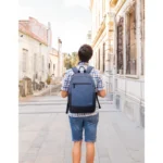 Mochila TECH ZONE EASY LITE – 15.6”, Bolsa Frontal Con Cierre, Porta Botellas Laterales, Para Laptop, Viajes, Escuela – Azul Con Negro - Image 6