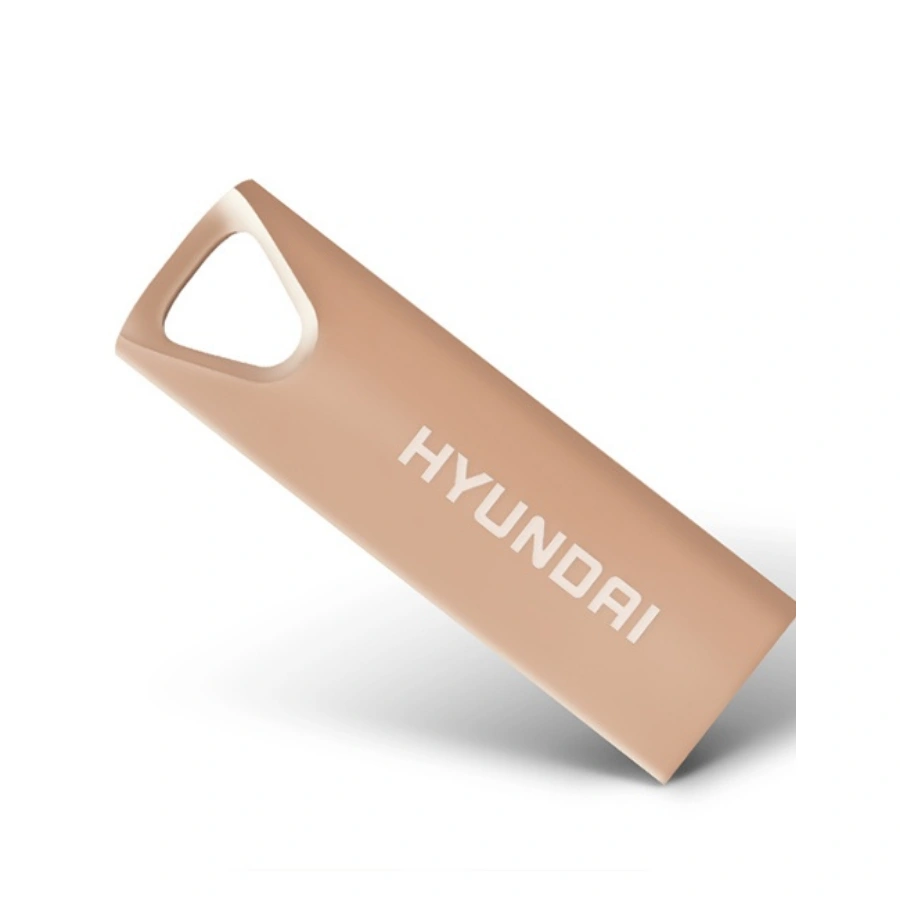 CP-HYUNDAI-U2BK16GARG-1 Memoria USB HYUNDAI BRAVO DELUXE, 16GB, USB 2.0, Lectura 10MB/s, Escritura 3MB/s - Color Oro Rosa - Image 1