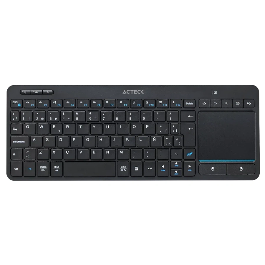AC-939621_1 Teclado Multidispositivo Acteck Inspire Smart Ti707 - Multimedia, Touchpad, Smart Tv, RF Inalámbrico-Bluetooth, Negro - Image 1