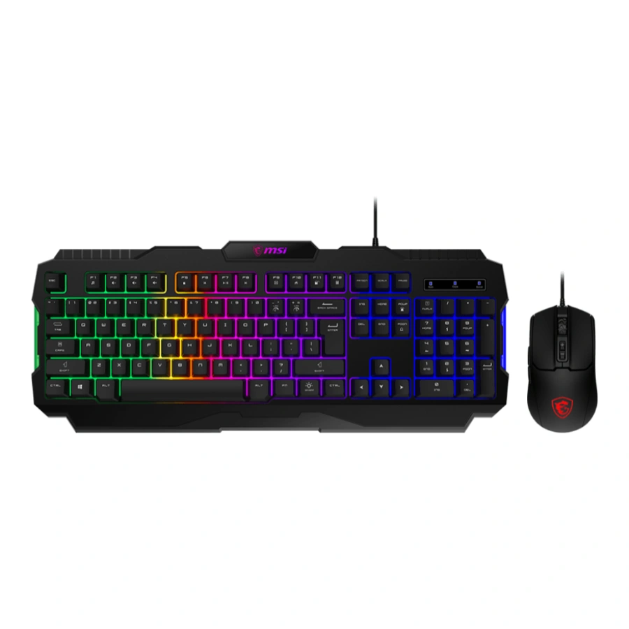 CP-MSI-FORGEGK102 Kit Teclado Y Mouse Gaming MSI FORGE GK100 RGB - Alámbrico, USB, Membrana, 1.5m, Español, Anti-ghosting, 6,400Dpi - Negro - Image 1