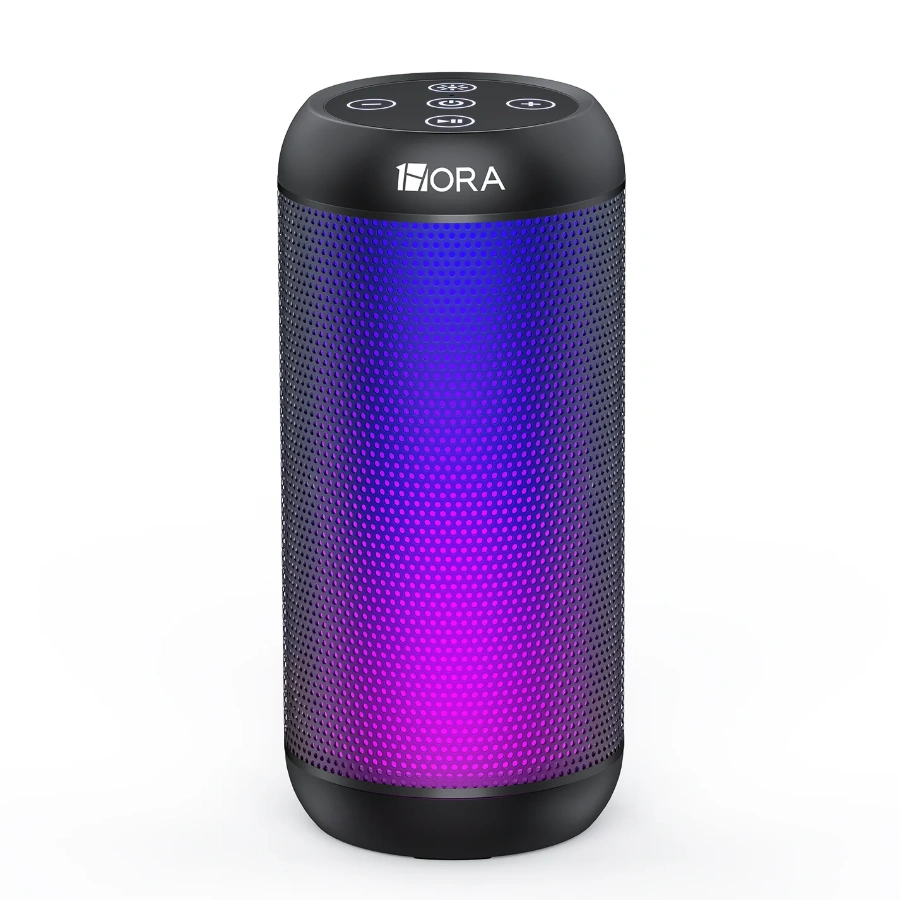 1-11HORA56 Bocina 1HORA BOC242 – Bluetooth 5.1 Inalámbrico, Speaker Subwoofer, Portátil Con Rgb, TF, USB, AUX, Carga Tipo C, Negro - Imagen 1