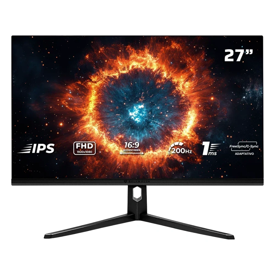 BR-942973HL Monitor Gamer Balam Rush Hyper Nova MHN27Y LED 27" – 1920 x 1080 Full HD, G-Sync/FreeSync, Panel VA, 240Hz, HDMI, DP, 1MS, Vesa, Negro - Image 1