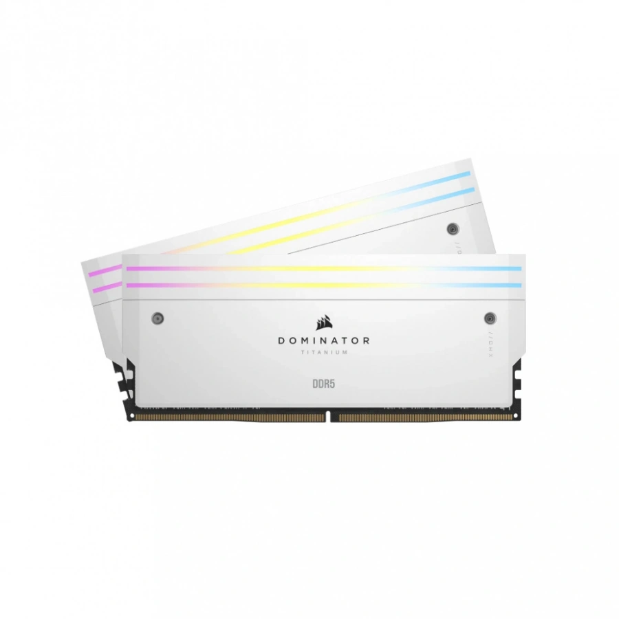 CP-CORSAIR-CMP32GX5M2X7200C34W-eac55b Kit Memoria RAM CORSAIR Dominator Titanium RGB - 32GB 2X16GB, DDR5 7200MHz, CL34, 1.1V, DIMM - Blanco - Image 1