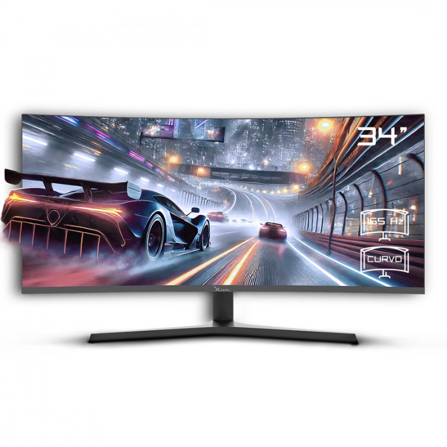 CP-XZEAL-XZ6010-1-1 Monitor Gamer Curvo Xzeal XZMO342B LED 34" RGB – 3440X1440 PX WQHD, FreeSync, Panel VA, 165Hz, HDMI, DP, 4MS, Vesa, Sin Bordes, Negro - Image 1