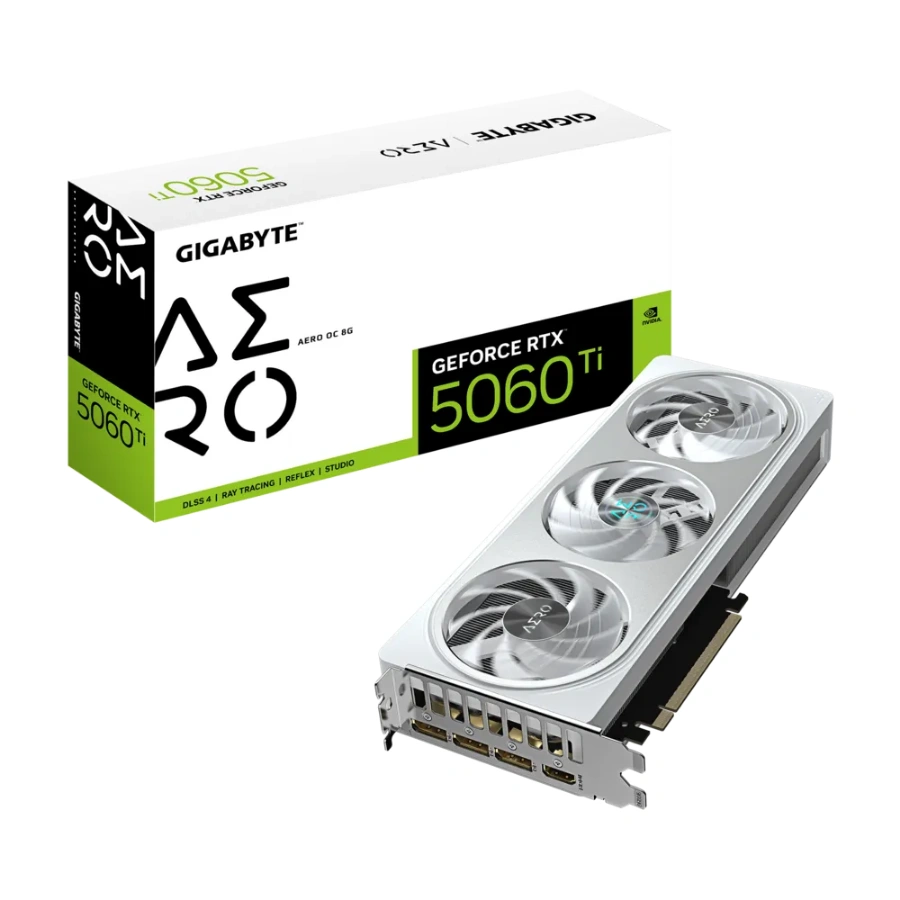 GV-N506TAERO OC-8GDd Tarjeta De Video GIGABYTE NVIDIA GeForce RTX 5060 Ti AERO OC 8G - 8GB GDDR7, 128 Bits 2647 MHz, Núcleos Cuda 4608 PCI-e 5.0, Hdmi, Dp - X1 8 Pin - Image 1