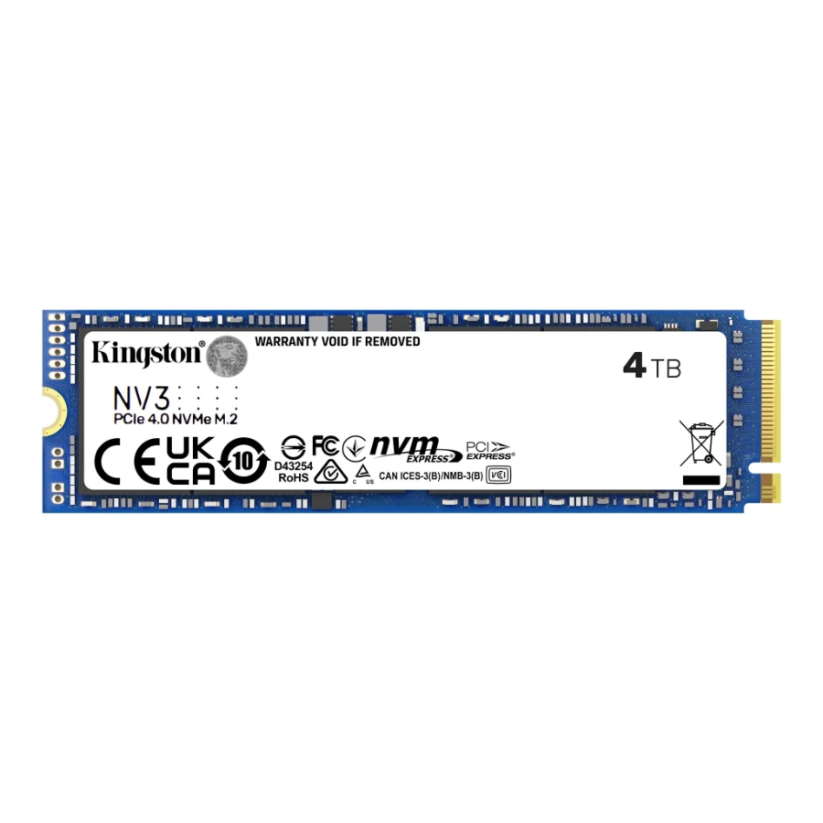 SNV3S_4000GB-zm-lg Unidad SSD NVMe Kingston NV3S 4TB - M.2 2280, Lectura 6000 MB/s, Escritura 5000 MB/s, PCI Express 4.0, Nand 3D - Image 1