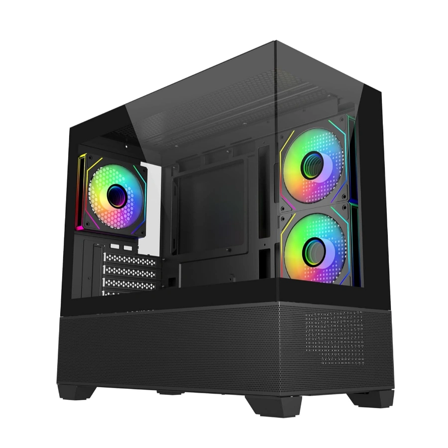 71qPtg-PMUL._SL1500_ Gabinete COOLER MASTER Elite 490 - Micro-ATX, Cristal Templado, 3 Vent. Incluidos, USB 3.0, Negro - Image 1