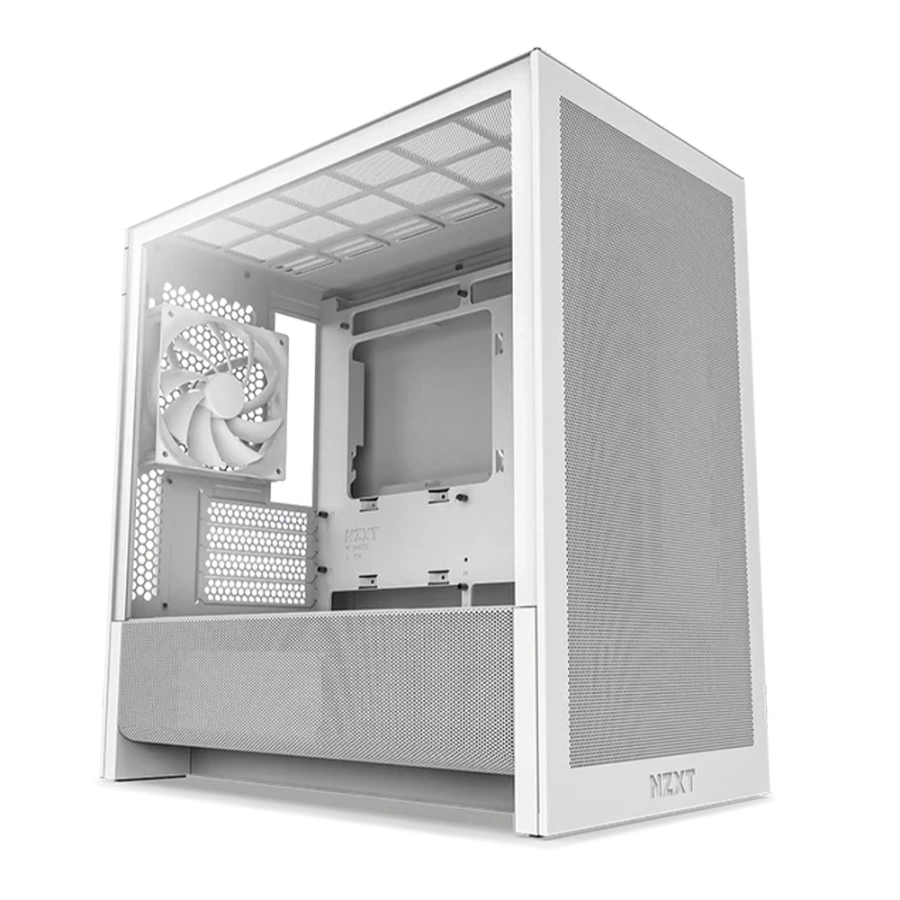 77853ebbe0c74a2e3d2415e3de518821 Gabinete NZXT H3 Flow - Micro-ATX Midi Tower, Cristal Templado, 1 Vent. Incluidos, USB 3.0, Blanco - Image 1